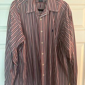 Men's Striped Shirt - Red and White